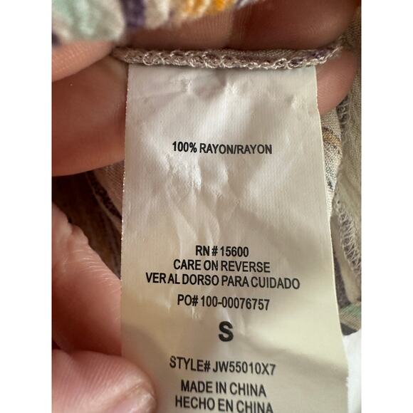 Jolt Striped Peasant Top Women’s Small Western Boho Tie Sleeve Blouse - Picture 4 of 5